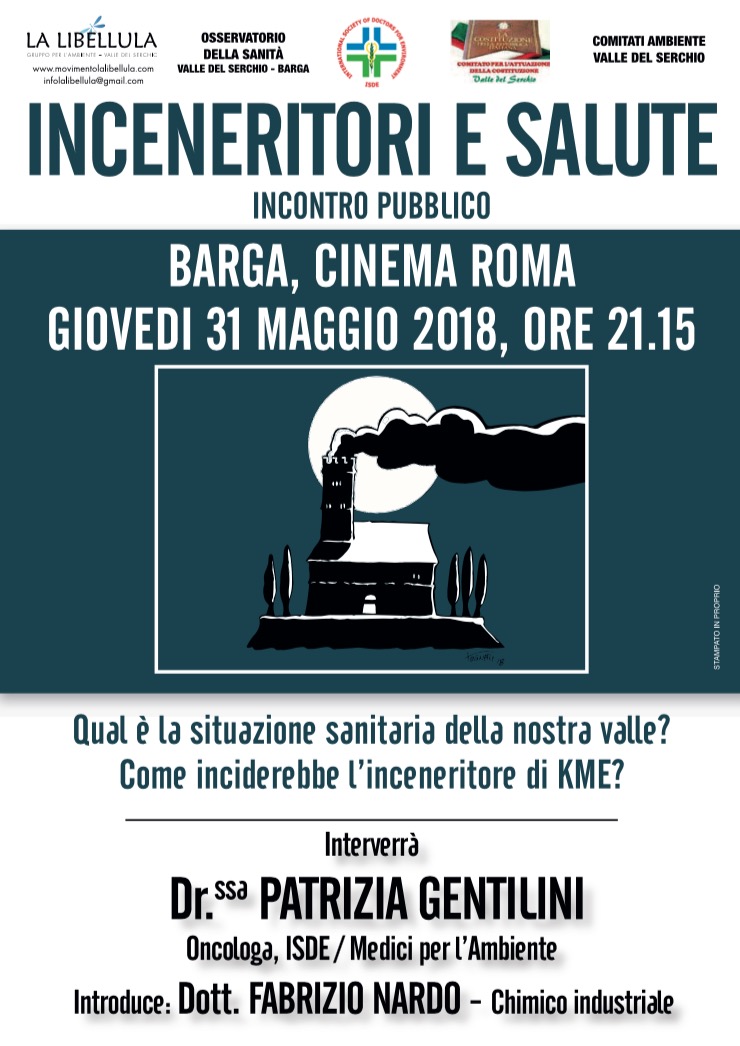 31 Maggio: incontro pubblico su inceneritori e salute